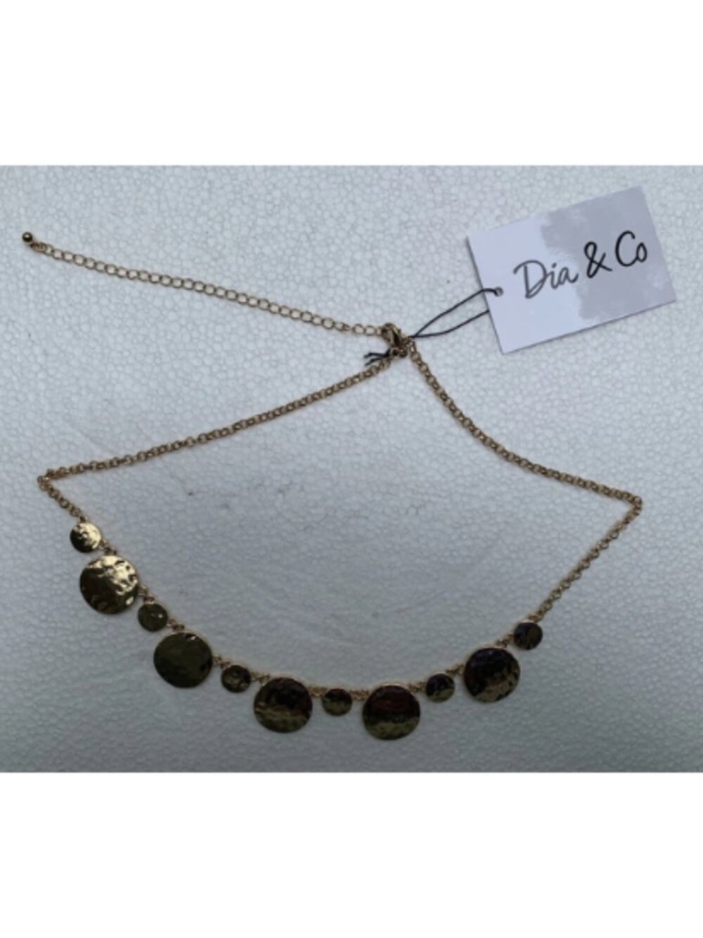 NEW Dia & Co Fashion Jewelry Gold Tone Round Charms Necklace